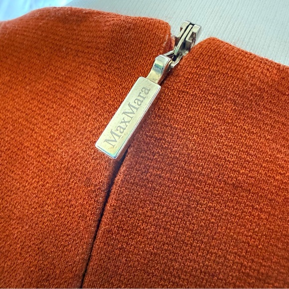 MAXMARA BROWN BLACK WHITE PRINT SLEEVELESS ROUND NECK SLIM FIT SHIFT MIDI DRESS - Picture 6 of 9